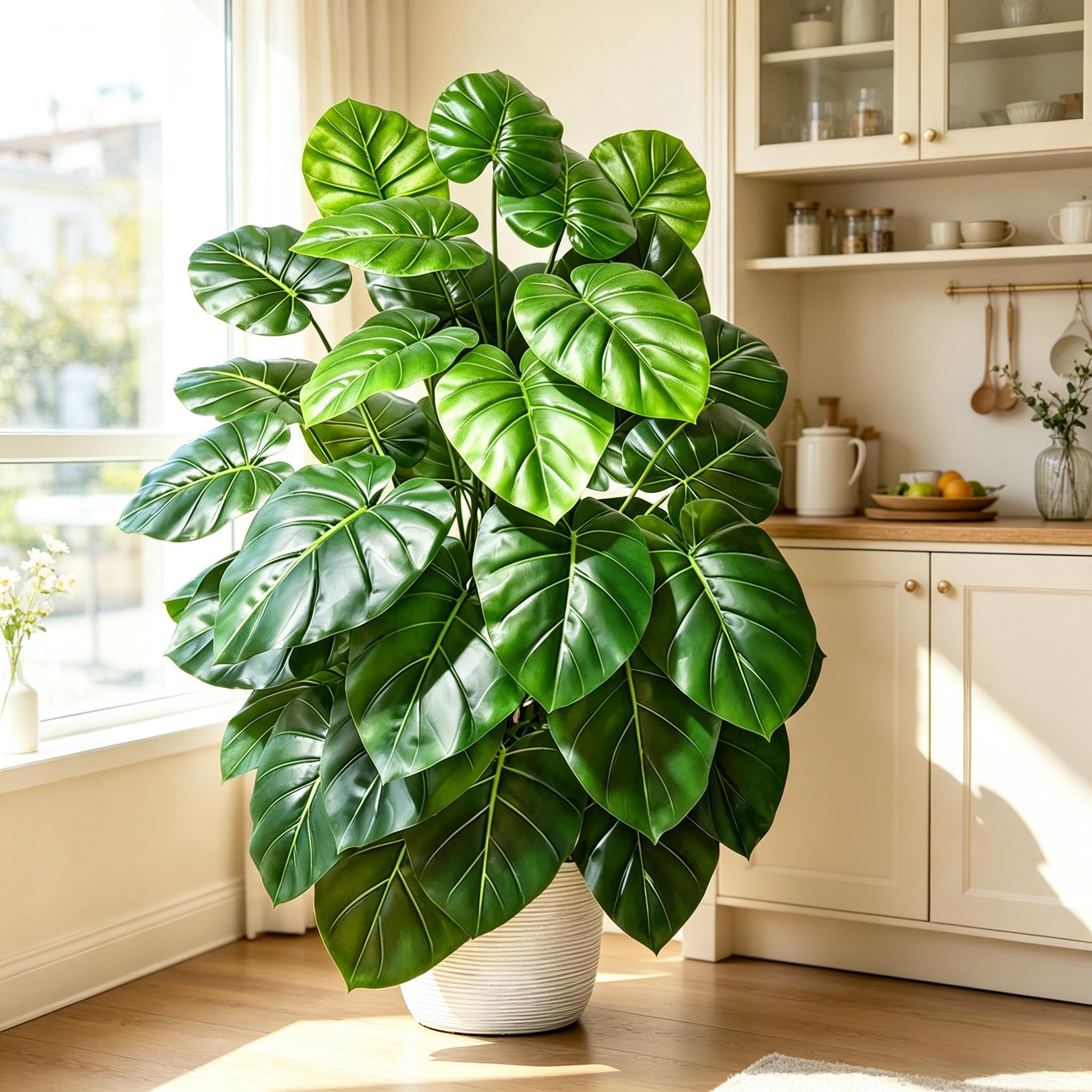 Monstera Adansonii - Palmier Artificiel Réaliste 60-105cm, Plante Artificielle